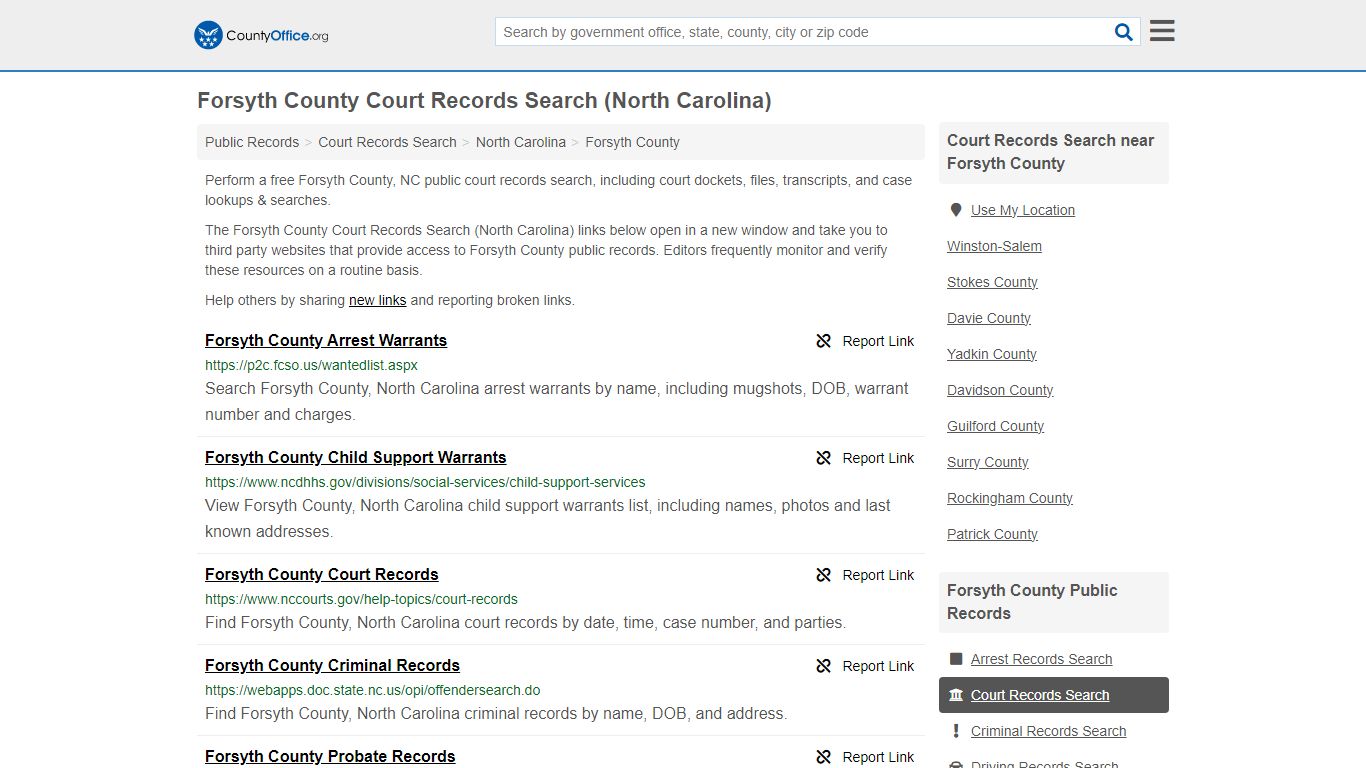 Forsyth County Court Records Search (North Carolina) - County Office
